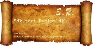 Sátori Radiszló névjegykártya